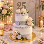 Elegant 2-Tier Wedding Anniversary Cake